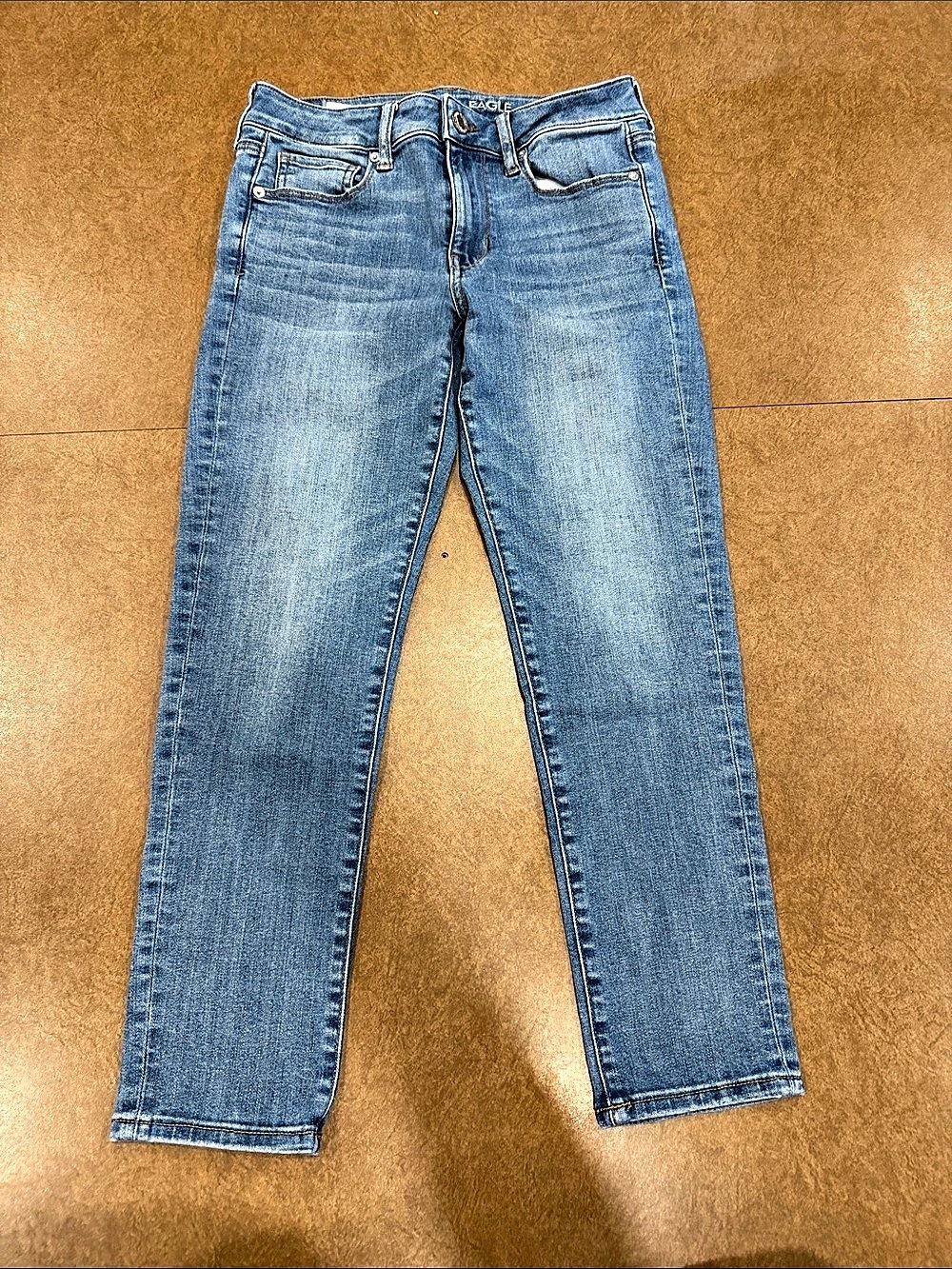 American Eagle Super Stretch Jeans Straight Leg Jeans Blue • Size 6 SHORT